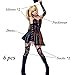 Produktbild Mesky Death Note Misa Amane Damen Kostüm Sexy Kleid Cosplay Costume Schwarz Faux Leder Vollbrust Corsagenkleid 4er Set Kleid+Choker+Handschuhe+Socken Korsett Verschiedene Größe Mädchen Basic