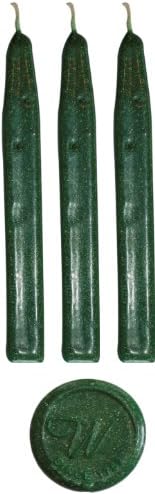 Sparkling Dark Green Traditional Sealing Wax by Waterstons 100mm long with wick x 3