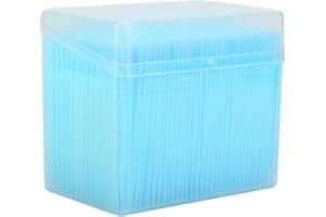 BORDSTRACT 1100 szt. Plastikowe wykałaczki, wykałaczki międzyzębowe w przezroczystych uchwytach Bezpieczne wytrzymałe zęby kij podwójna głowica narzędzie do czyszczenia zębów(Blue)