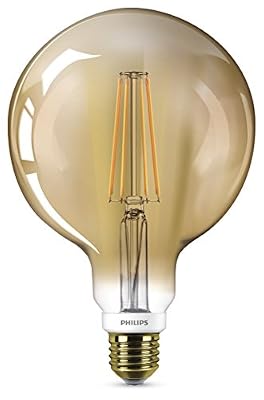 Philips LED classique 7 W (50 W) culot à vis Edison E27 G120 vintage ampoule Dimmable Pub Globe, 2000 K, Doré, Synthétique, doré, E27, 7 wattsW 240 voltsV