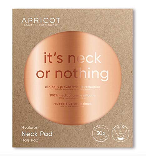 Original APRICOT Hals Pad mit Hyaluron I Hautpflege mit Hyaluron Anti Aging für Halsfalten I Anti Falten Pad gegen Hals-Falten I Wiederverwendbares Silikonpad