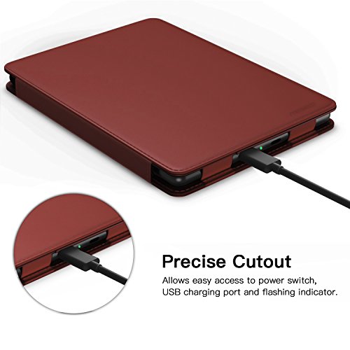 MoKo Kindle Paperwhite Hülle – Kunstleder Tasche Schutzhülle Smart Cover mit Auto Sleep / Wake Funktion für Alle Kindle Paperwhite (2016 / 2015 / 2013 / 2012 Modell mit 6 Zoll Display), Kaffee - 6