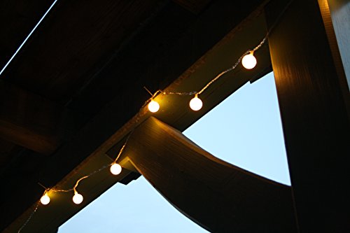 LED Lichterkette Bunt oder Warmweiß Partylichterkette LEDs stabile Kugeln IP44, Farbe:Warmweiß;Länge:12 m - 6