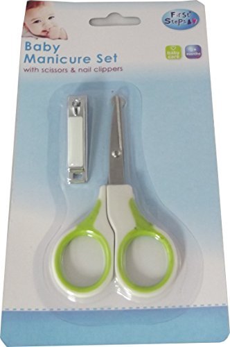baby 2 piece manicure set white +green