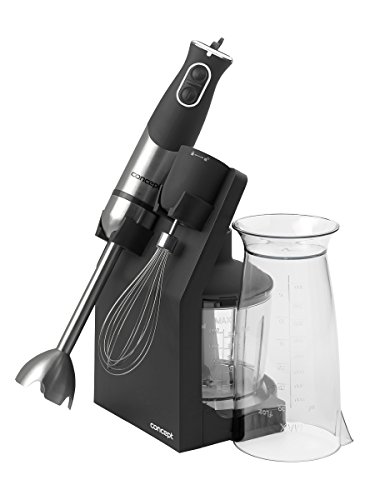 CONCEPT Hausgeräte TM4735 Stabmixer 800 W mit Zerkleinerer, Rührbesen, Mixbecher und abnehmbarem Edelstahlmixfuß, schwarz - 5