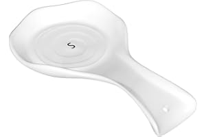 Karisky Spoon Rest for Stove Top, Large Ceramic Spoon Holder for Counter, Cooking Spoon Holder for Utensils, Coffee Spoons, Spatula, Ladle, Tongs, White