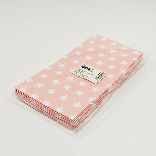 12 Frau Wundervoll Papiertüten mit Boden rosa, weiße Sterne, 100 Gramm Papier / Blockbodenbeutel aus Papier / Gastgeschenk Hochzeit - 3