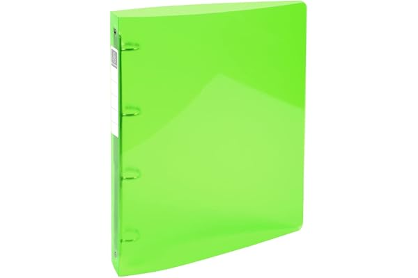 Exacompta - Réf. 51771E - Classeur semi-rigide Polypropylène Iderama - 4 anneaux ronds diamètre 30 mm - Dos 40 mm - Dimensions extérieures : 32x26,8 cm - Format à classer A4 Maxi - Coloris vert anis