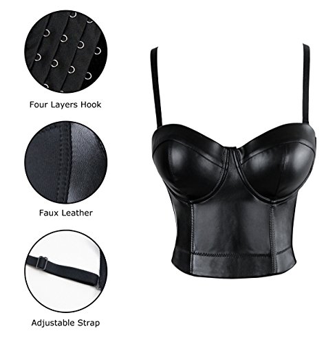 Charmian – Damen Bustier aus Kunstleder – Biker-Look – Verführerisch - 4