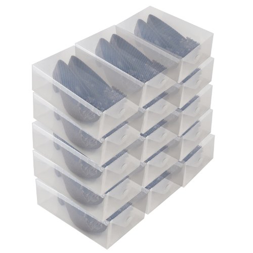 15x DynaSun PP368T Schuhbox Schuhkasten Lagerkasten Box Schuhschachtel für Aufbewahrung Schuhe faltbare Halter für Damen und Herren - 2