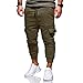 Produktbild Ba Zha Hei Mode Männer Persönlichkeit Freizeit Einfarbig Bewegung Hose Mode Herren Sport Jogging Fitness Hose beiläufige lose Jogginghose Kordelzug Slim Fit Freizeithose (XXL, Grün)