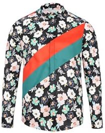 MAYUAN520 Shirts medusa shirt for men printing shirts men fashion design,Pink,L