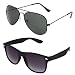 SHVAS UV Protected Aviator & Wayfarer Unisex Sunglasses Combo (AVWFCOMBO|Black) RS.299.00