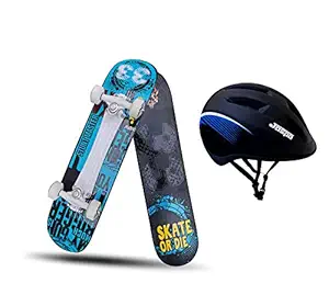 jaspo Kid's Fiber Stunt Master Dual Combo Skateboard with Helmet (26