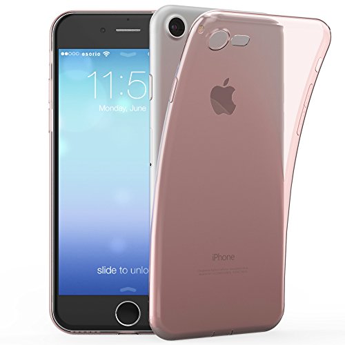 esorio® Apple iPhone 7 Hülle Case mit Kameraschutz + Lightning Staubschutz in rosegold