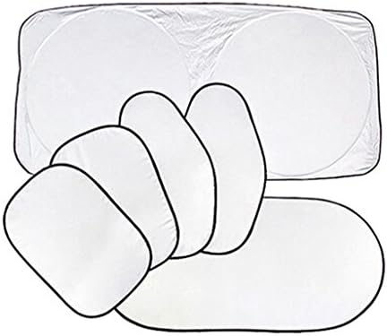 MSpark 6 Pcs Reflective Car Window Sun Shade Foldable Windshield Full Shield Visor Block Cover
