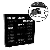 Monsterzeug Tischuhr mit Worten, LED Wortuhr mit Buchstaben, Text Uhr mit Wortanzeige, Wörteruhr mit Textanzeige statt Zahlen