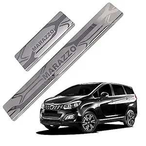 Galio Car Footsteps Scuff Plate Sill Guard Stainless Steel (After-Market) Compatible with Mahindra Marazzo (2018-2021) Marazzo