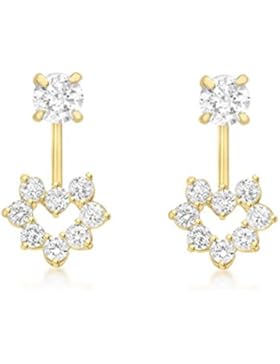 Carissima Gold Damen-Ohrringe 9 Karat (375) Gelbgold  Kristall