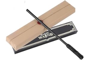 GQDGCU Magic Zauberstab, Zauberstäbe mit Incendio Zauber, Zauberstab Set mit Zauberpapier 3PCS, Schön verpackt in Einer Geschenkbox, perfekt für Cosplay, Halloween und mehr (SNP Schwarz)