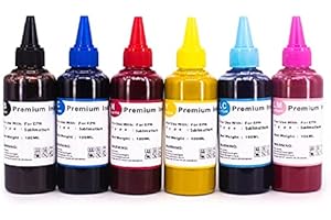 BVH DIRECT 6 PK Sublimation Ink for Epson and Ricoh Printers - (600ML, 100ML of each BKCMYLCLM) Heat Press Ink, Heat Press Ink - for Epson or Ricoh printers. Heat Transfer mugs tshirts High grade