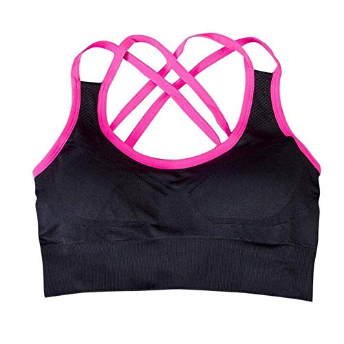 VKKV Sujetador Deportivo Mujeres Yoga con Aros Espalda Deportiva Sin Relleno Sujetador...