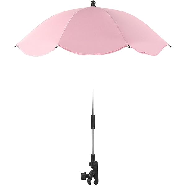 Ombrellone Per Passeggino Universale - Anti UV 50+, Diametro 90 Cm, Regolabile 360°, Con Custodia - Foto 5