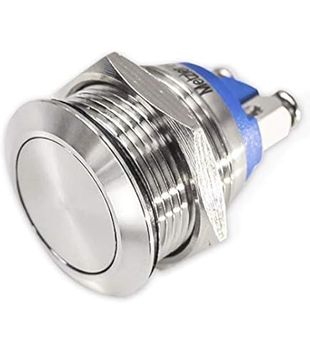 SeKi Edelstahl Druckschalter 25mm - Rastend Mit Hervorstehendem Kopf