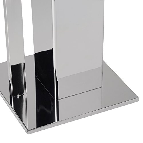 Relaxdays Stand WC Garnitur WIMEDO eckig HBT: 71 x 20 x 20 cm Toilettenbürstenhalter aus Edelstahl mit Lackierung Toilettenpapierhalter und Klorollenhalter als freistehende WC Bürstengarnitur, silber - 6