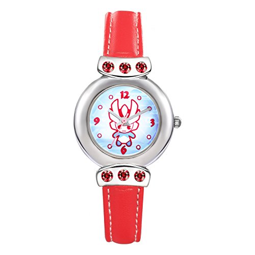 Time100 Ostergeschenk für Kinder Cartoon analog Kinderuhr Mädchen Jungen Rot #W30028L.01A