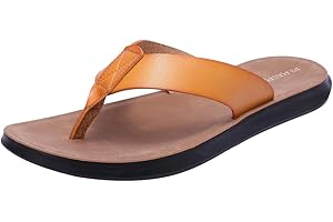 Harssidanzar Sandales tongs pour hommes, Chaussures de plage confortables en cuir microfibre doux pour l'été (Suggérer d'acheter une taille plus grande) KM215