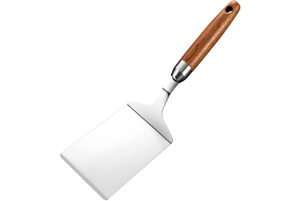NORHOR Spatule/Grattoir Professionnelle,Spatule en Acier Inoxydable, Accessoires pour Barbecue, Spatule à Hamburger, Spatule à crêpes, Idéale pour Barbecue et Grill à Dessus Plat.