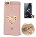 Produktbild ISENPENK Huawei P9 Plus Hülle Silikon,Ultra Slim Soft TPU Silikon Transparent Schutzhülle,3D Bling Glitzer Strass Durchsichtig Weichem Silicone Thin Ständer Standfunktion Handy Hülle,Kristall Diamant Glänzend Stoßdämpfend Spiegel SchutzTasche Etui Bumper mit Diamant Ring und Bohrmaschine Kamera Muster Wasserdicht Fallschutz Case für Huawei P9 Plus(2016) 5.5 Zoll-[bogen golden ] + Panzerglas Folie/ Displayfoile/ display schutzfolie