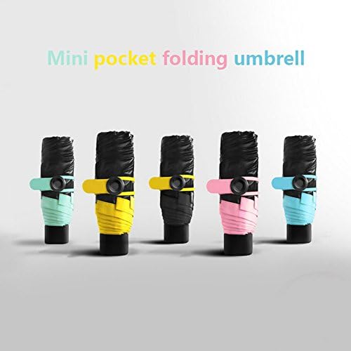 whx Pocket umbrella, Ultra Mini(6.7in)，Travel compact lightweight ultra-small pocket size UV protection umbrella windproof umbrella (Yellow)