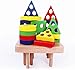 Fajiabao Birthday Gifts for Toddle Babies Colorful Wooden Blocks Shape and Colour Stacker Sorter Sorting Early Learning Activity Toys