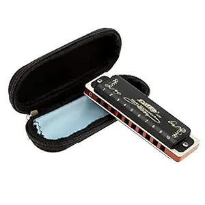 East top Mouth Organ C Key 10 Holes 20 Tones Diatonic Harmonica Mouth Organ for Adults, Professionals and Students with Black Case