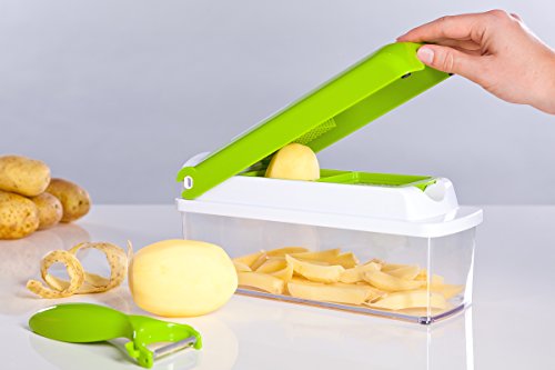 Nicer Dicer Plus- 13 tlg. grün TV Set. – NEU – Original – Genius inkl. 1 Profi-Schäler & Rezeptheft – 13 Teile - 4