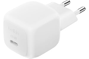 Belkin kompakt väggladdare 45 W, Snabbladdning med USB-C Power Delivery för Apple iPhone 16, 16 Plus, 16 Pro, 16 Pro Max, 15