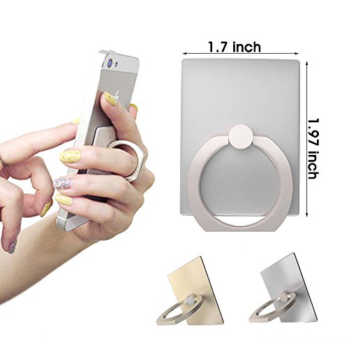 Handy Ring Halter, bidear (TM) [Anti Drop Ring Grip] Phone Ring mit Ständer und 360 ° drehbar Auto Mount Base für Handy und Tablets [Sony/Samsung/Apple/HTC/Huawei & More] - 2