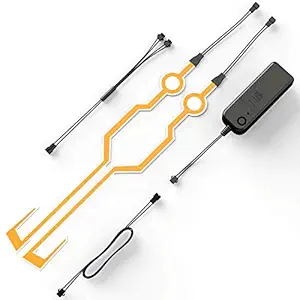 AllExtreme EXHNL1O EL LED Helmet Light Strip with 3 Modes Flashing Night Bike Motorcycle Riding Signal Sticker (Orange)