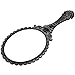 Mirror - SODIAL(R)Black Ladies Floral Repousse Vintage Mirror Oval Hand Held Makeup Beauty Dresser Gift L