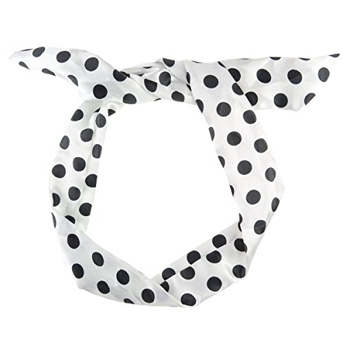 Wire headband Stylish Retro Wire Hair Band Women Head Hair Band (Big Dot White&Black)