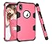 Produktbild Shinyzone iPhone XS Max 6.5 inch Hülle,Hybrid 3 in 1 Kombination Silikon Innen Hartplastik Schutzhülle mit Rose Rot und Schwarz Stilvolle Farbe für iPhone XS Max 6.5 inch
