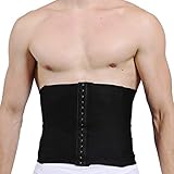 SLIMBELLE Homme Ceinture Gainante Ajustable Taille Amincissante Ventre Plat Minceur Gaine Abdominale Compression Lombaire Noir&Beige