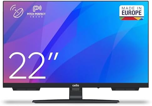 Cello C2224SH TV da 22 pollici facile da configurare, non smart, con triplo sintonizzatore senza cornice (DVB-C/-S2/-T2) “Pitch Perfect Sound” Prodotto in Europa [2025]