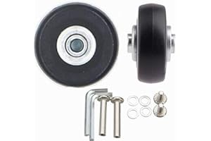 SKYBOOK 1 Pair Luggage Suitcase Wheels Replacement OD 40/45/50/55/60/64/68/70/75/84mm with 6mm Bearings 30&35mm Axles Inline Outdoor Skate Replacement Rubber Wheels Swivel Caster Wheels Bearings Repair Kits