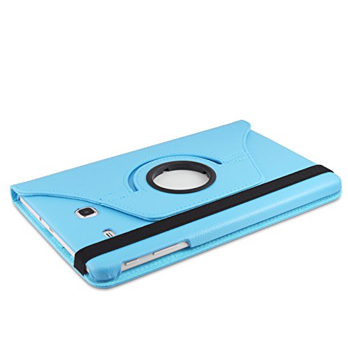 Infiland Samsung Galaxy Tab E 9.6 Hülle Case – PU Ledertasche lederhülle 360° Drehbarer Stand Cover Case Schutzhülle Tasche Etui für Samsung Galaxy Tab E T560N / T561N 24,3 cm (9,6 Zoll) Tablet-PC(Hellblau) - 5