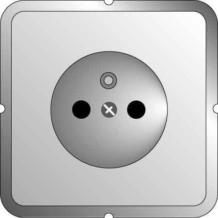 ELSO Plug Socket Mid SCHUKO Fashion Plug-In Terminal, Scala, Edelstahleffekt 2055011