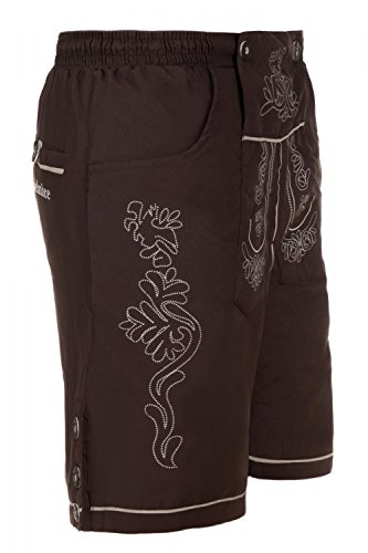 Trachten Badeshorts Badehose im Lederhosen Style braun, schwarz oder schlamm Gr. S-4XL - 2