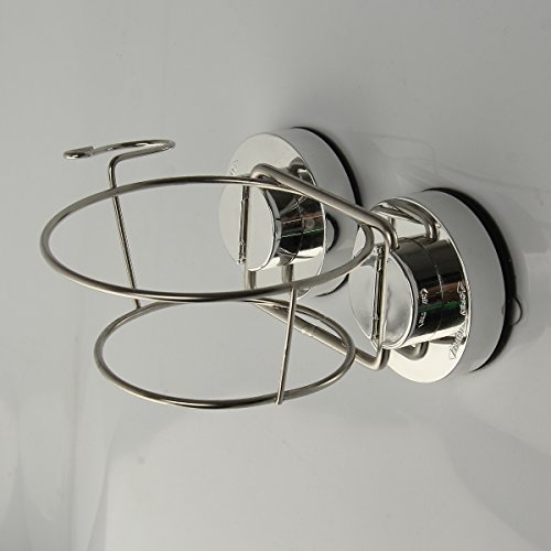 SOONHUA Vacuum Haartrocknerhalter Wandhalterung Haartrockner Einhängegestell Veranstalter, Saugnapf Sucke Aluminium Stahl Fönhalter - 3